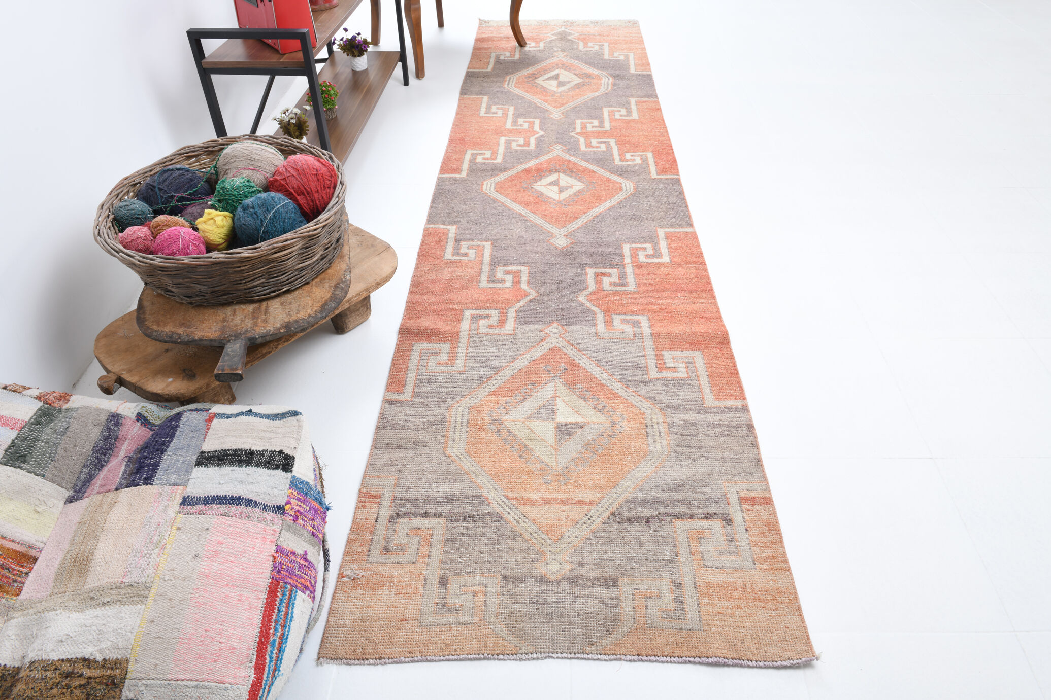 3X11 Oushak Runner Rug, Handmade Runner Rug, 3x11 Runner Rug, 349x86Cm