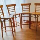 Lot 4 wooden bistro style high chairs