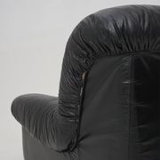 Modular black leather armchairs, 1970s
