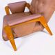 Vintage armchair in light brown faux leather, 1960s.