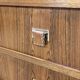 60s showcase in rosewood, mahogany and leather handles