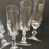 Set 12 flutes with crystalline cut champagne