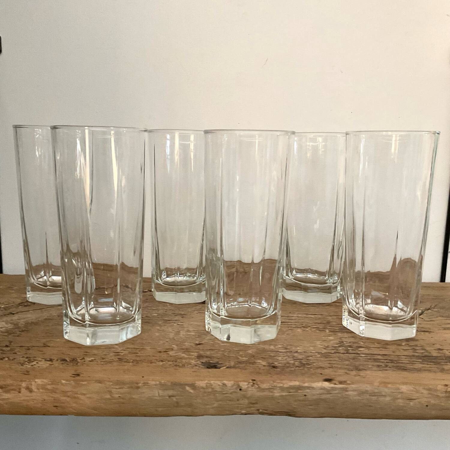 6 “Octime” long drink glasses LUMINARC France 