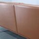 1970s Danish 3-seater brown leather sofa with beech frame