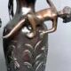 Pair of Art Nouveau vases in solid bronze.