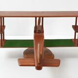 Vintage teak airplane on a stand - 1960s