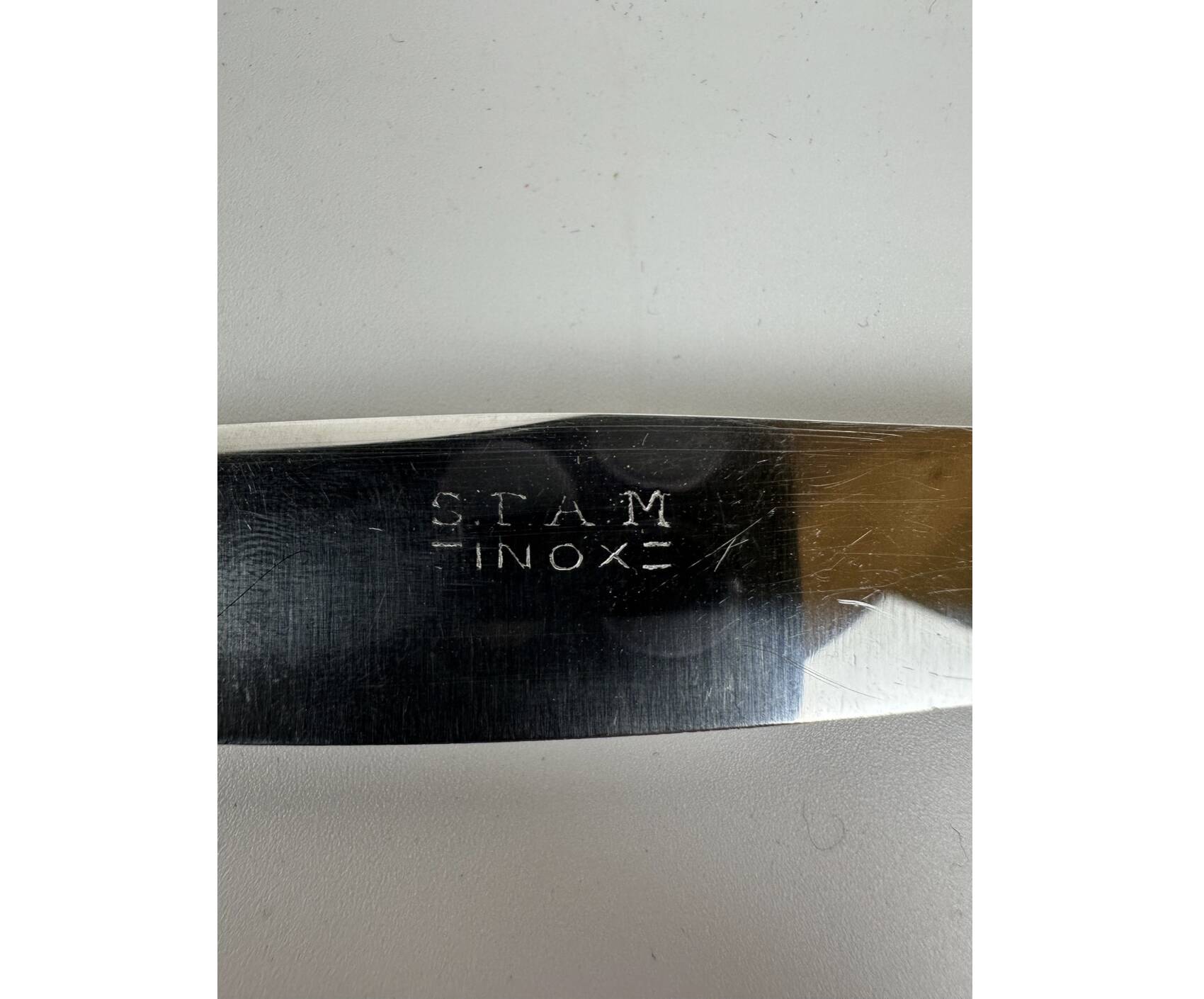 12 table knives in silver metal and steel SFAM