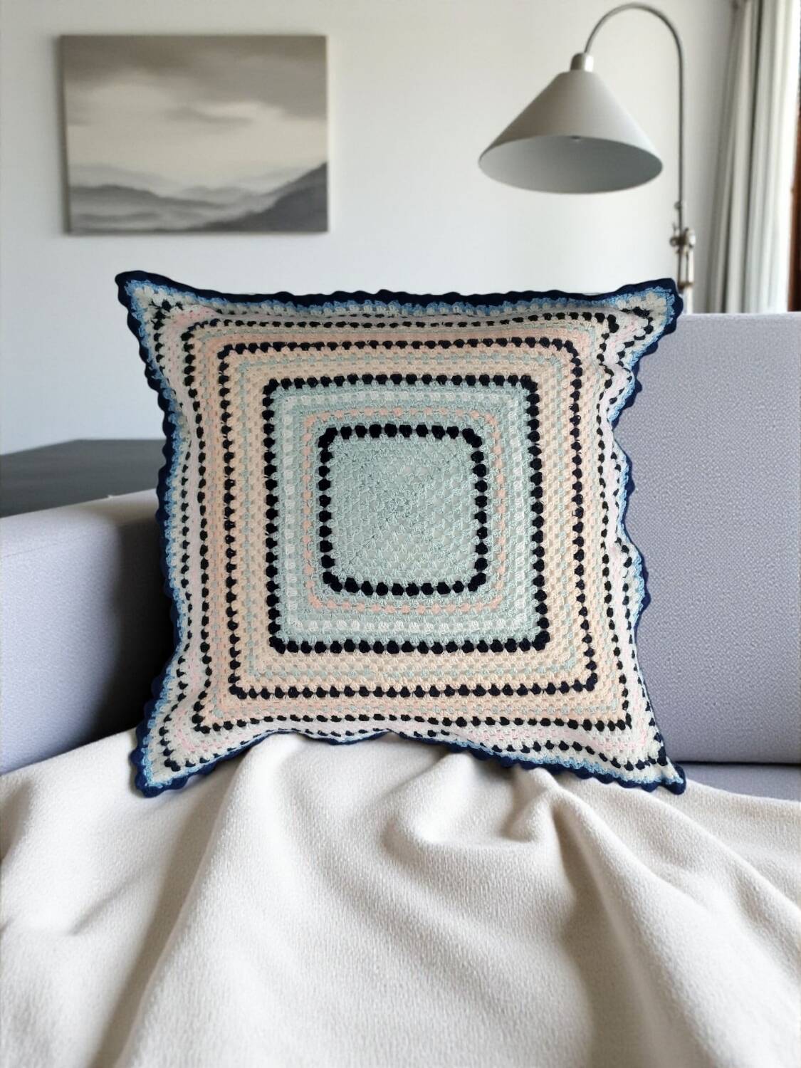Housse de coussin Vintage au crochet