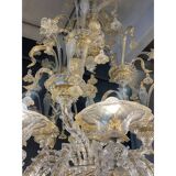 Contemporary Venetian "Ca Rezzionico" Gold Murano Glass Chandelier