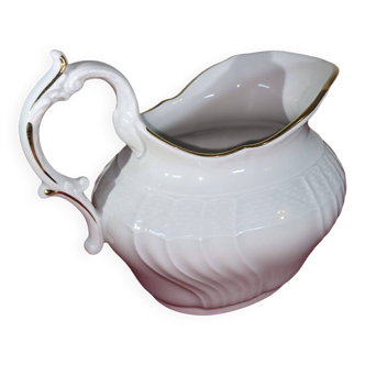 Pot à lait en porcelaine blanche et dorée Richard Ginori Sanremo