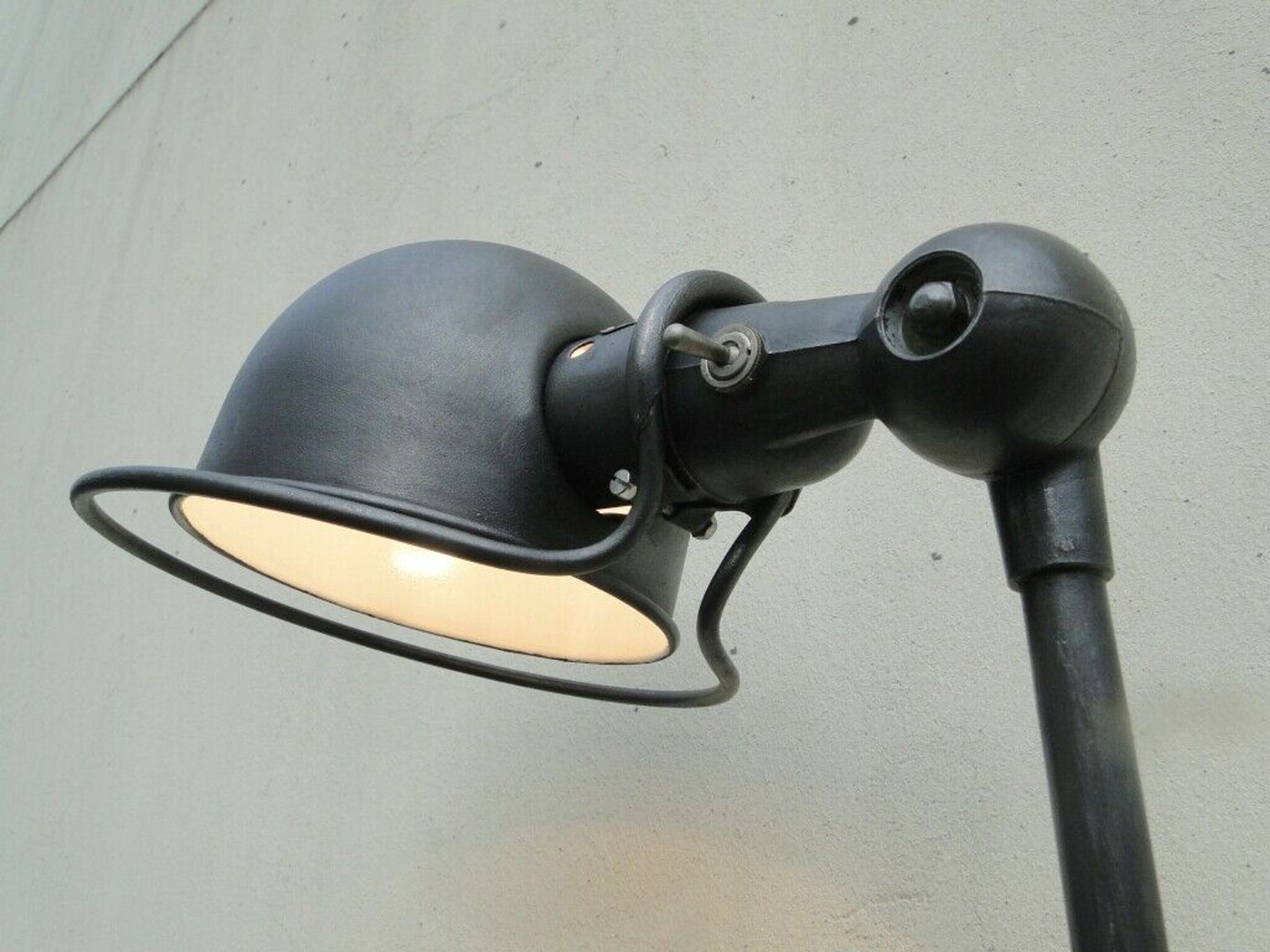 Double Industrial Graphite Floor Lamp 8-arm Jieldé by Jean Louis Domecq France 1960