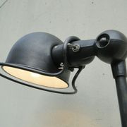 Double Industrial Graphite Floor Lamp 8-arm Jieldé by Jean Louis Domecq France 1960