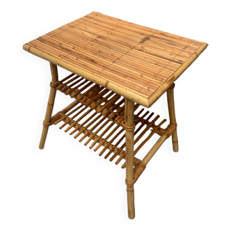 Small rattan coffee table attributed to Audoux Minet