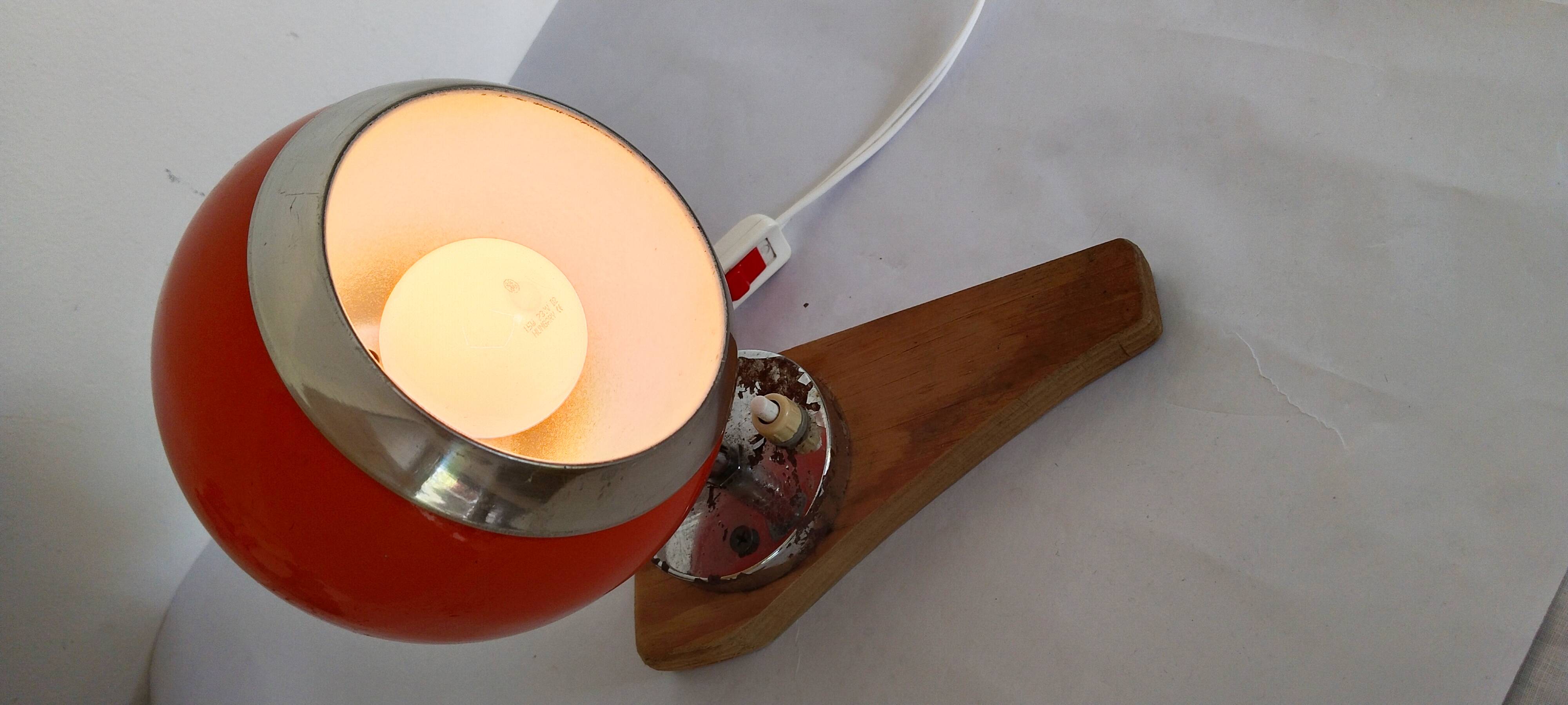 "Eye Ball" ball lamp, orange, 1960s