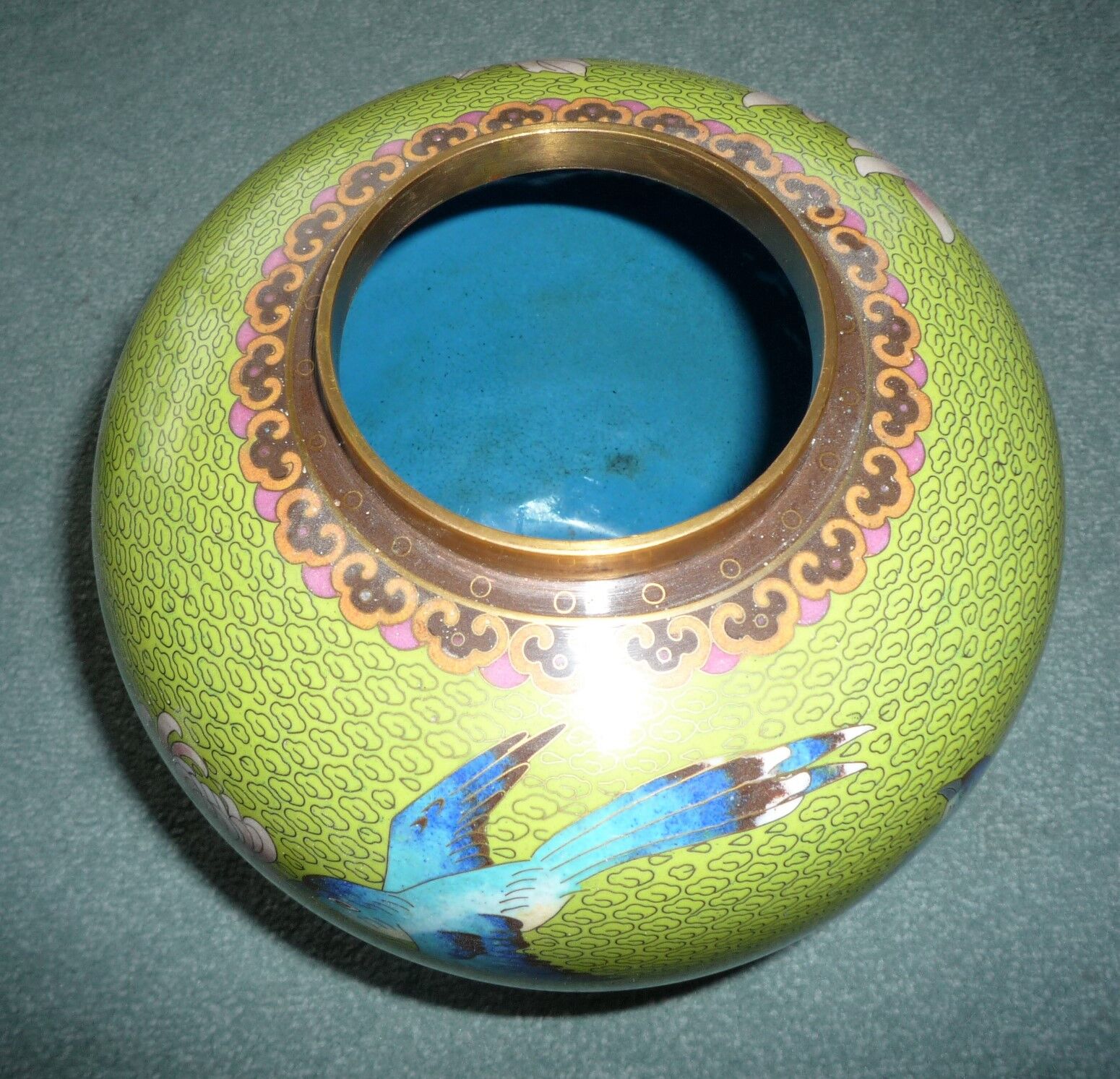 Pair of ginger-covered pots in polychrome enamels