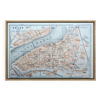 Arles, old small map, printed in 1906.