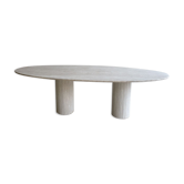 Calypso oval dining table in natural travertine 160x90