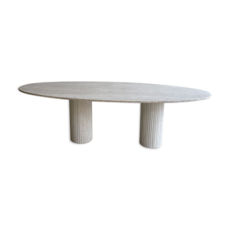 Oval dining table natural travertine 160x90