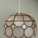 Vintage mother-of-pearl and brass lampshade pendant light