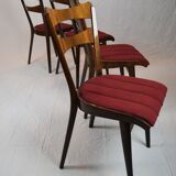 Table dining room in teak & four chairs 1960 s
