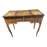 19th-century hairdresser with marquetry decoration on oak in the Louis XV Transition style.