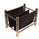 Vintage Brass and Canvas Magazine holder 1970s France