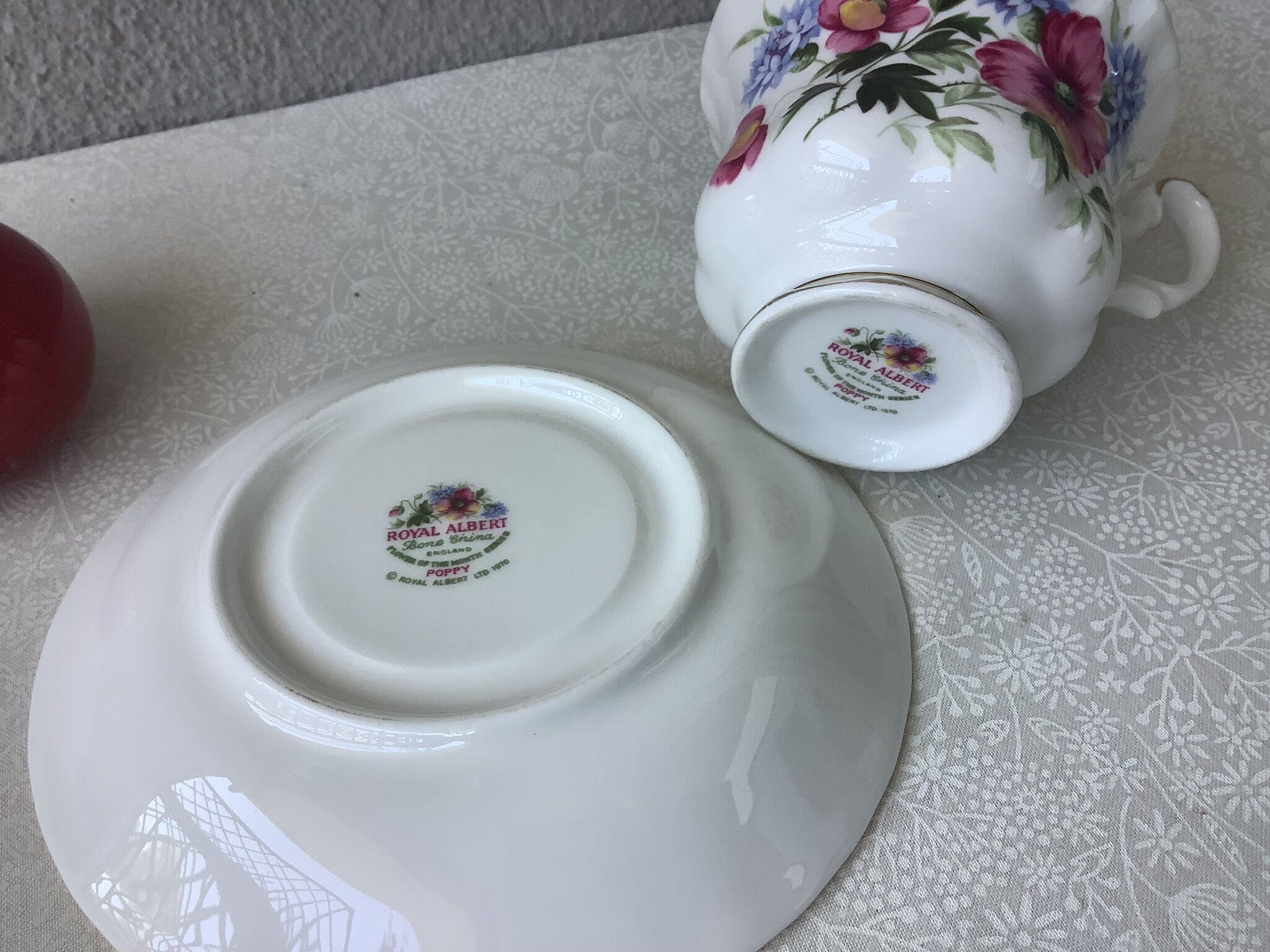 Royale Albert Flower of the month tea cups - Flower of the month August