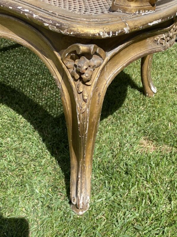 Sofa canage bench - gilded wood Louis XV style