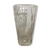 Vase Art Déco soleil en verre épais