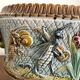 Important planter cache pot barbotine decor insects musicians late 19th century