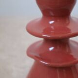 Dark pink ceramic colored candle holder