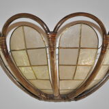 Wall light mother-of-pearl and bamboo flower shape