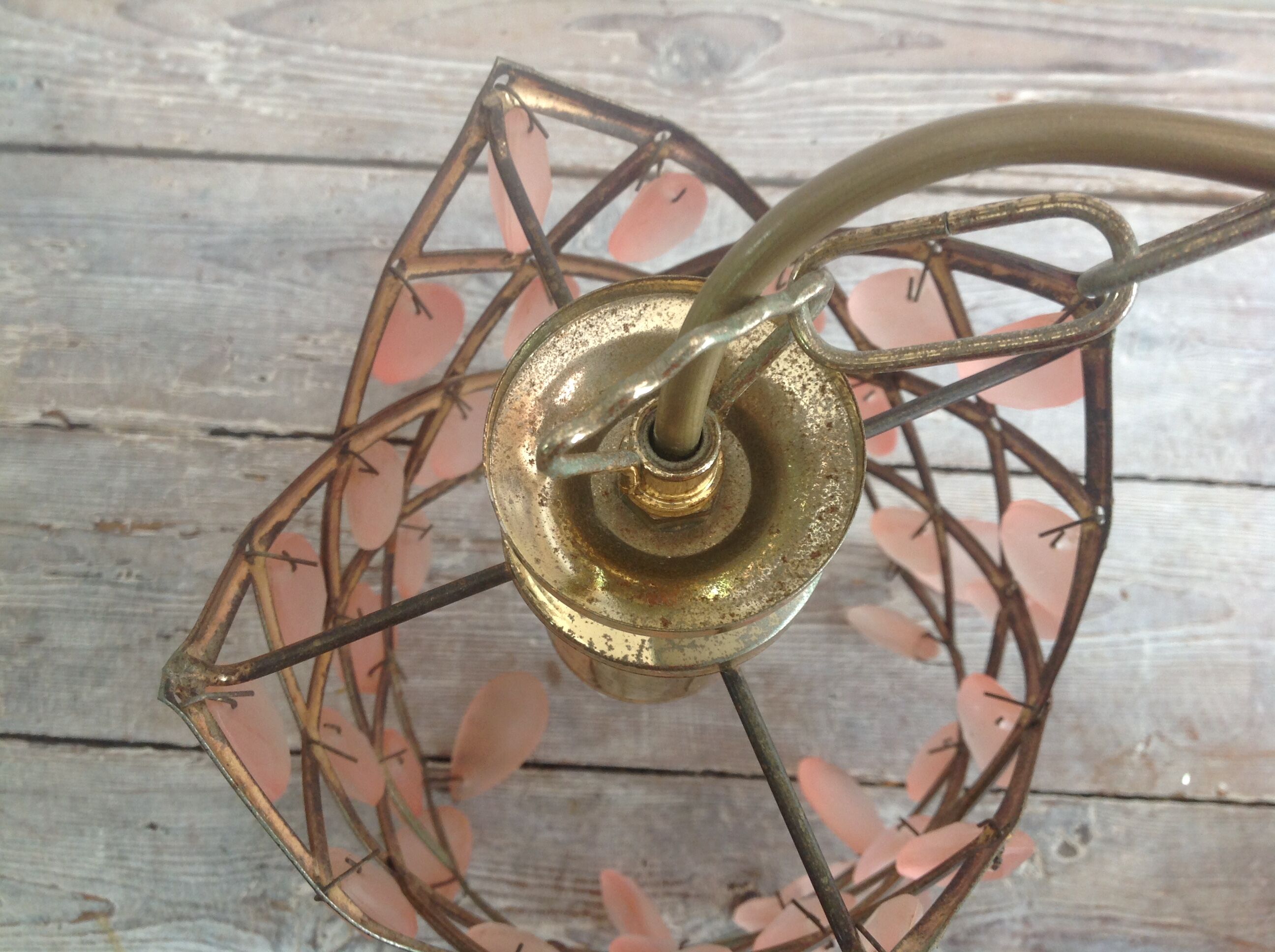 Hanging lamp with stamps