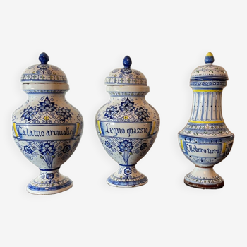 Set of three pharmacy jars