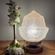 Vintage art deco globe table lamp in frosted glass