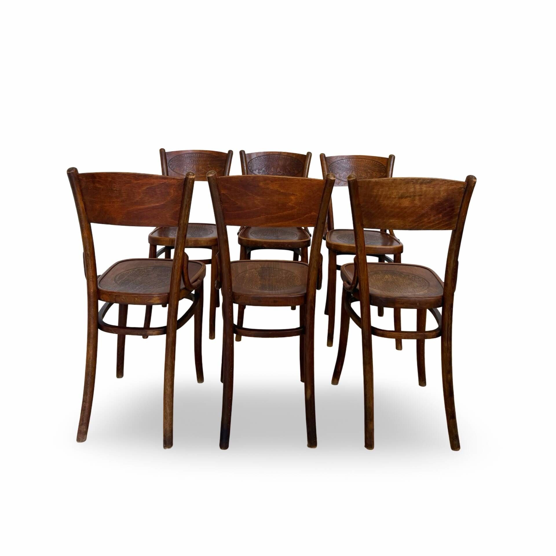 Set of six Authentic antique bentwood chairs, Antonio Volpe