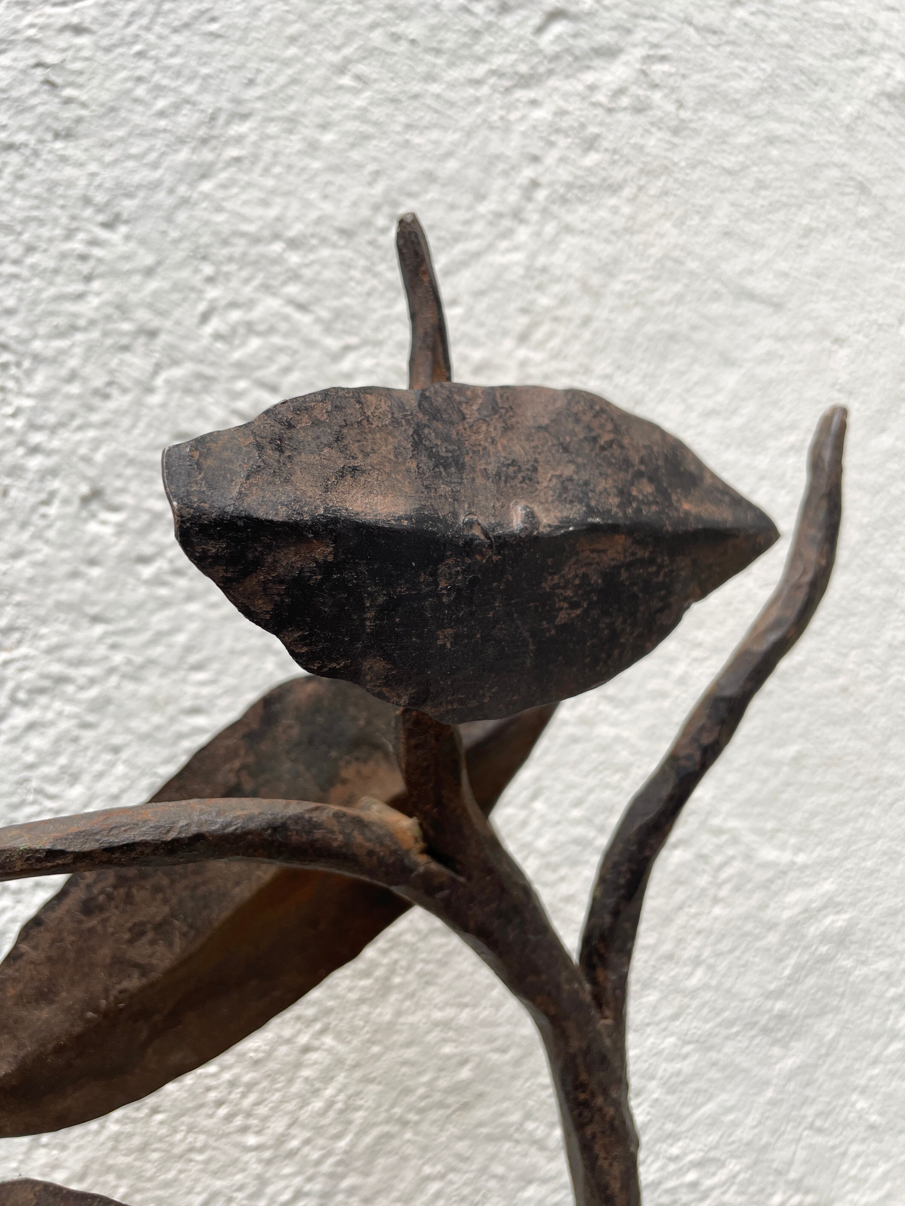 Wall lamp in wrought iron.