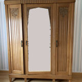 Old wardrobe-wardrobe in solid oak light art deco