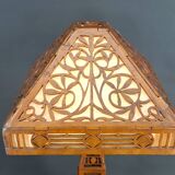 Important Carved Wood Lamp, USA, A&C, Prairie School, c. 1900-1920