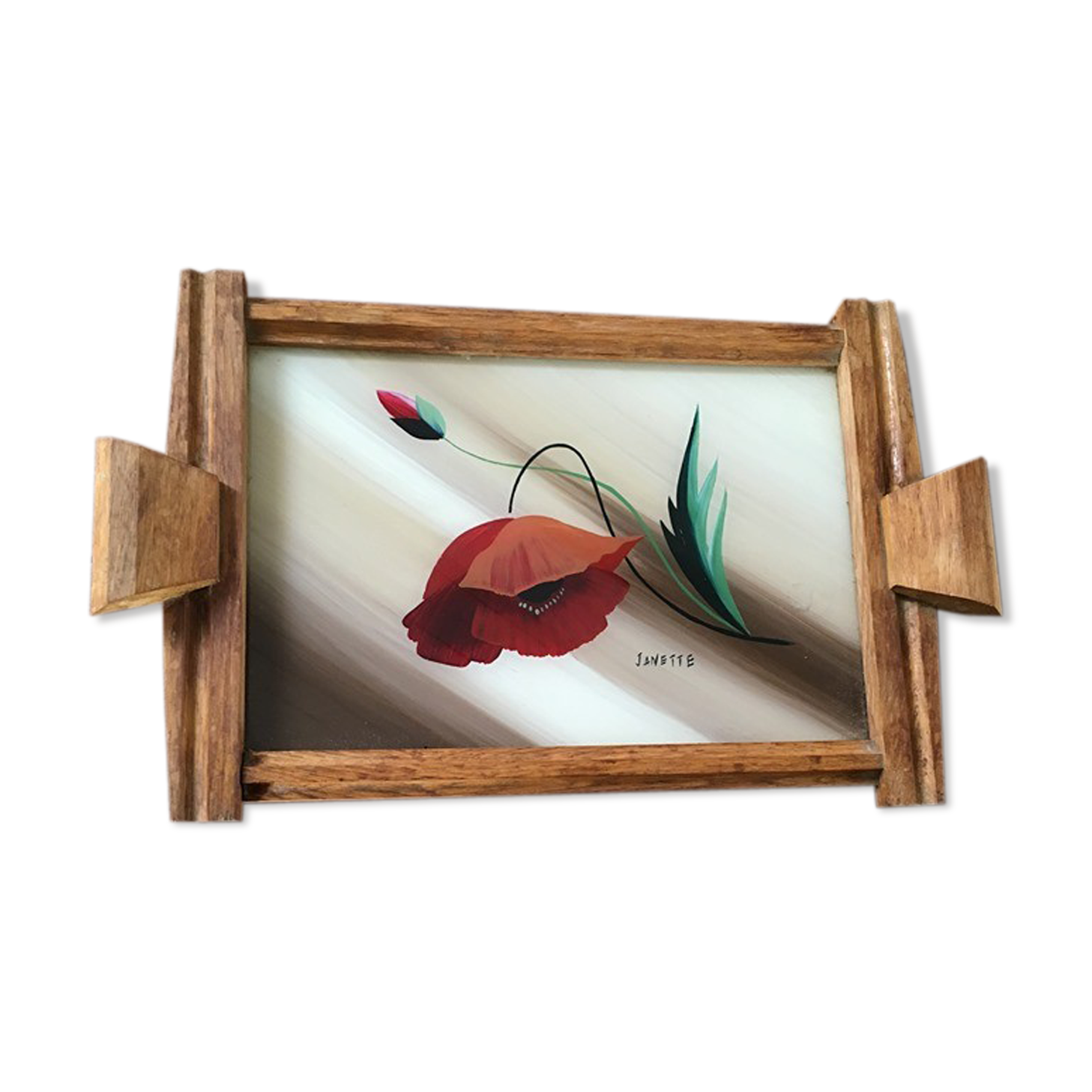 Vintage poppy platter