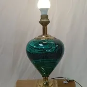 Ceramic lamp with gold metal from the 80s