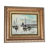 Tableau marine peinture à l'huile sur toile signée