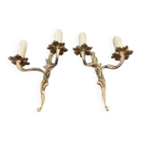 Pair of bronze wall sconces