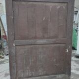 Old rustic Parisian wardrobe patinated white in oak and fir