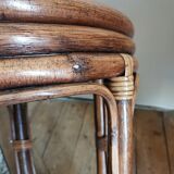 Rattan stool pouf