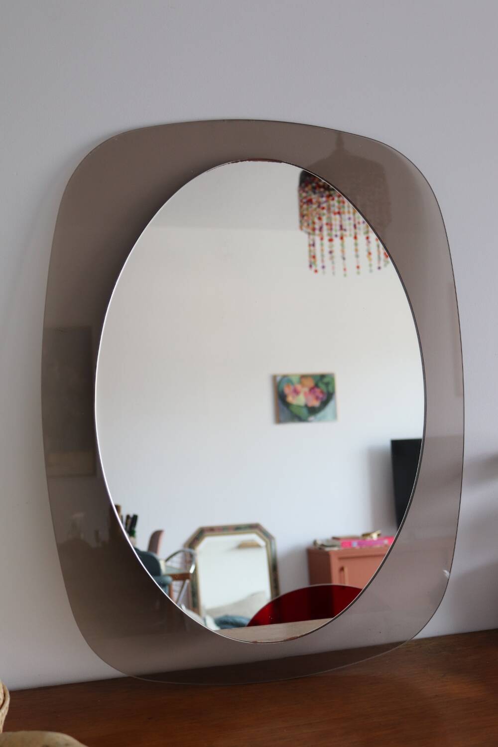 Two-tone glass mirror from the 70s