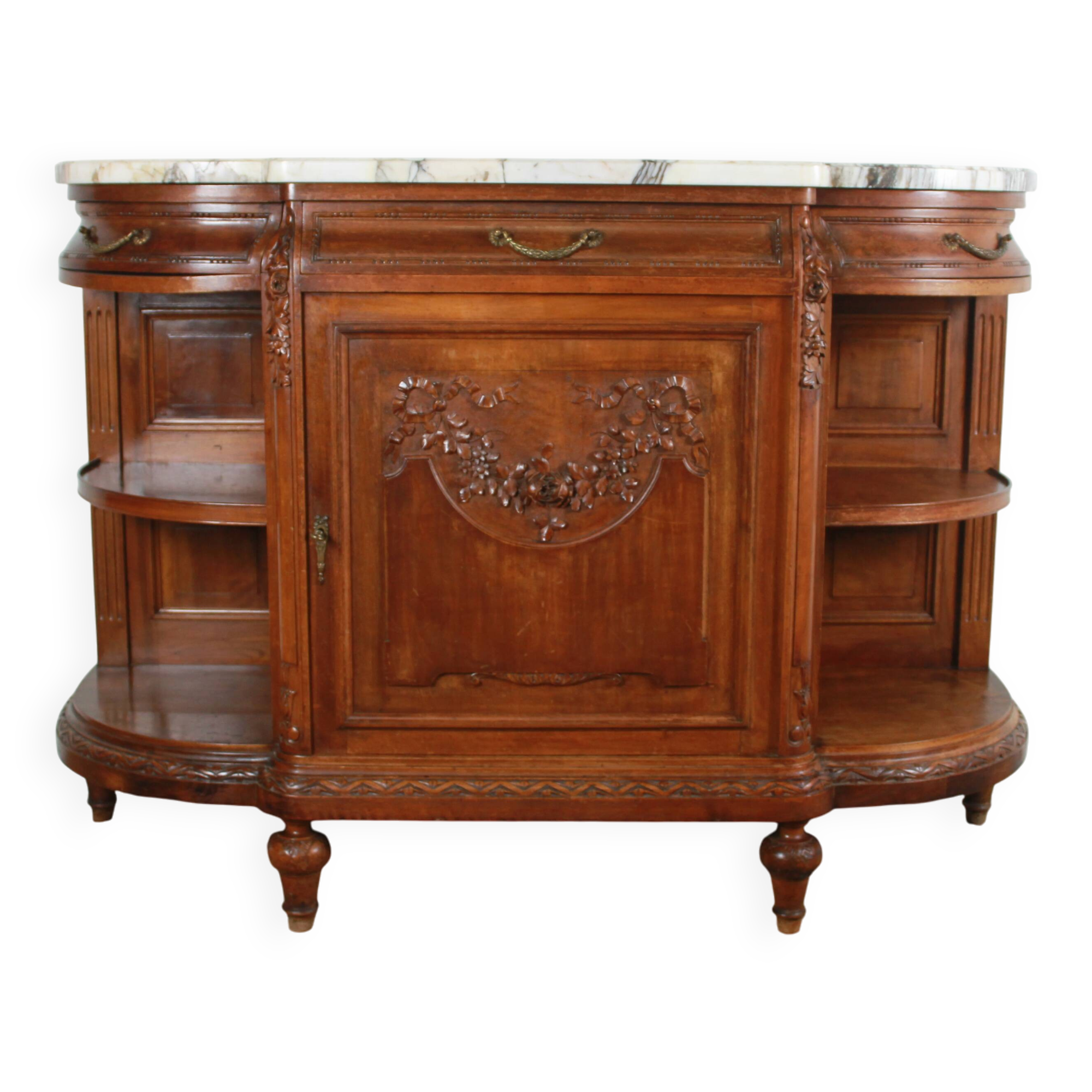 Half-moon shaped serving trolley