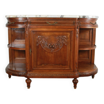Half-moon shaped serving trolley