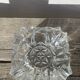 Classic square clear glass ashtray.