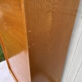 Double column curtained filing cabinet in oak, 1960